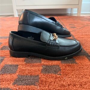 Old Navy Black Loafers with Gold Detail